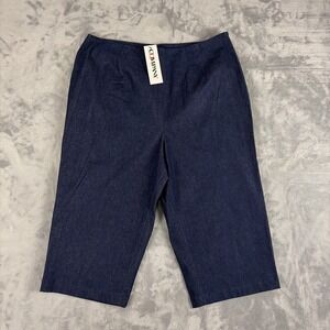 Company Ellen Tracy Capri Denim Pants Size 16 Blue Side Zip Pants NWT $98